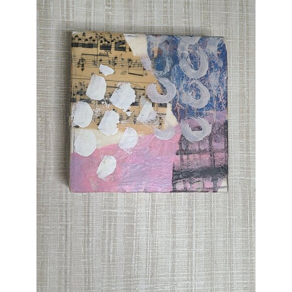 Sweet Little Song Original Mixed Media Abstract Collage Canvas By Cindy Smith - Picture 4 of 7